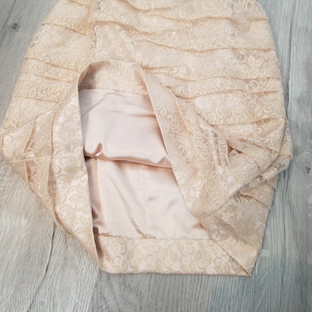 Express Gold Metallic Ruched Mini Dress - Picture 7 of 10